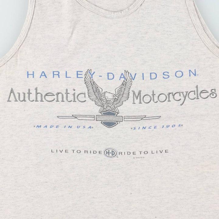 90'S Anvil Harley-Davidson Eagle Pattern Sleeveless Motorcycle T-Shirt, Made in USA, Men's Size M (approx.) cotton gray type Vintage Second Hand