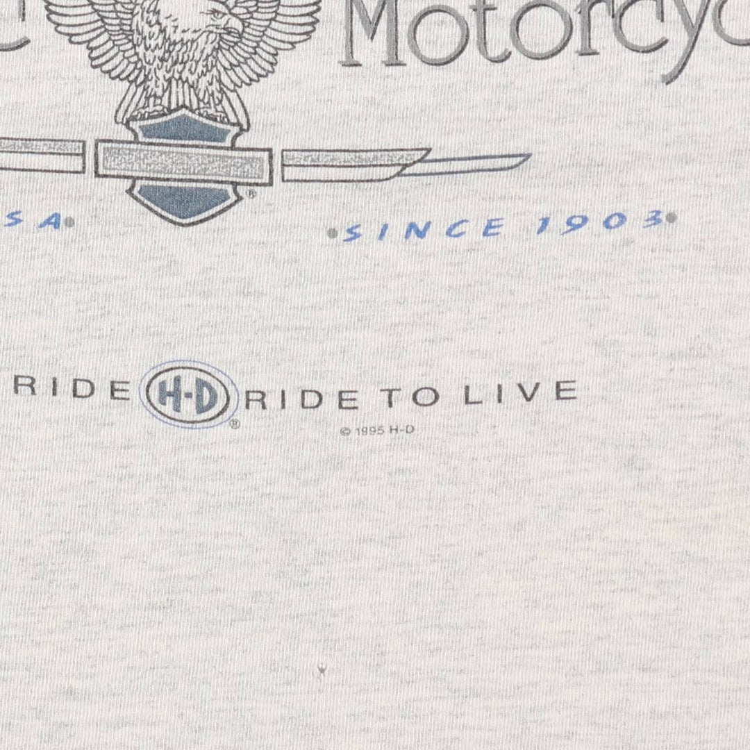 90'S Anvil Harley-Davidson Eagle Pattern Sleeveless Motorcycle T-Shirt, Made in USA, Men's Size M (approx.) cotton gray type Vintage Second Hand