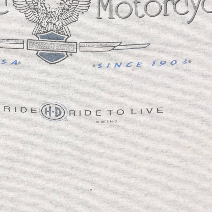 90'S Anvil Harley-Davidson Eagle Pattern Sleeveless Motorcycle T-Shirt, Made in USA, Men's Size M (approx.) cotton gray type Vintage Second Hand