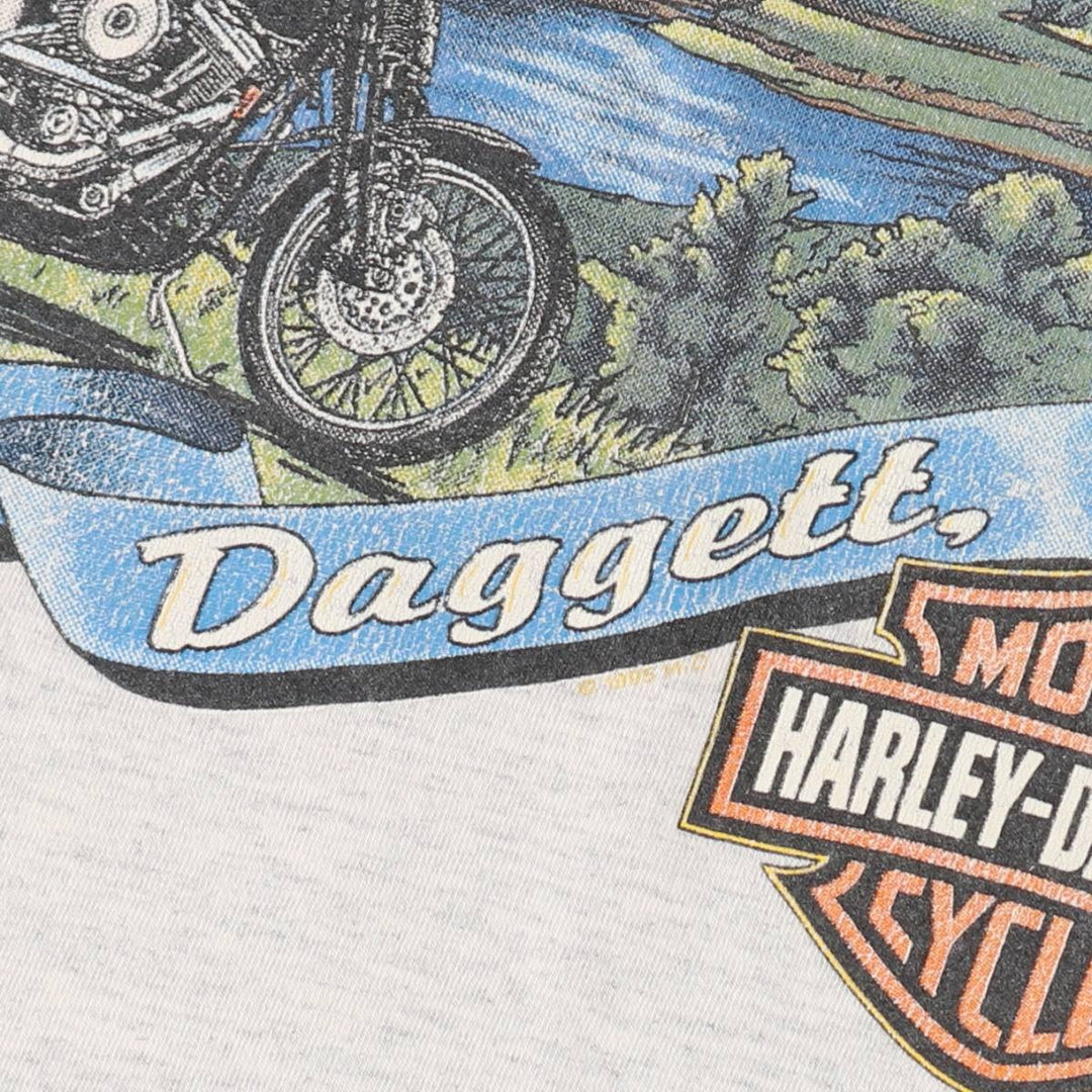 90'S Anvil Harley-Davidson Eagle Pattern Sleeveless Motorcycle T-Shirt, Made in USA, Men's Size M (approx.) cotton gray type Vintage Second Hand