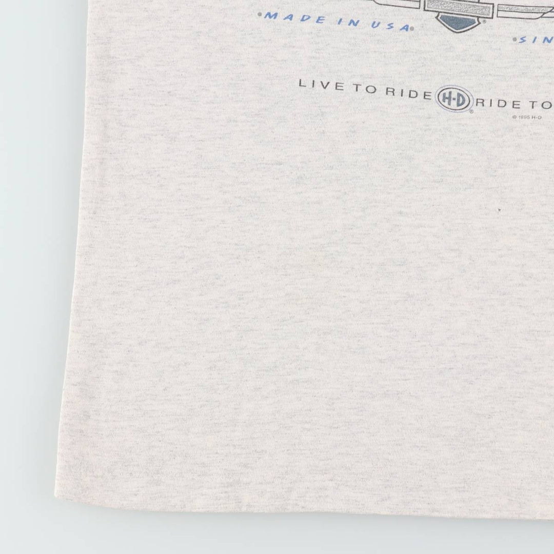 90'S Anvil Harley-Davidson Eagle Pattern Sleeveless Motorcycle T-Shirt, Made in USA, Men's Size M (approx.) cotton gray type Vintage Second Hand