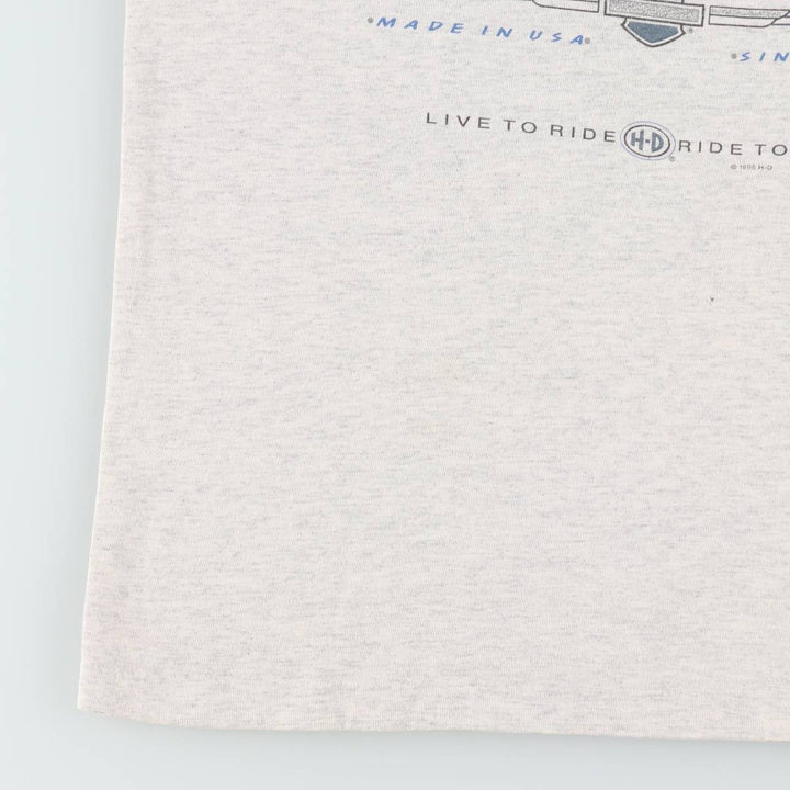 90'S Anvil Harley-Davidson Eagle Pattern Sleeveless Motorcycle T-Shirt, Made in USA, Men's Size M (approx.) cotton gray type Vintage Second Hand