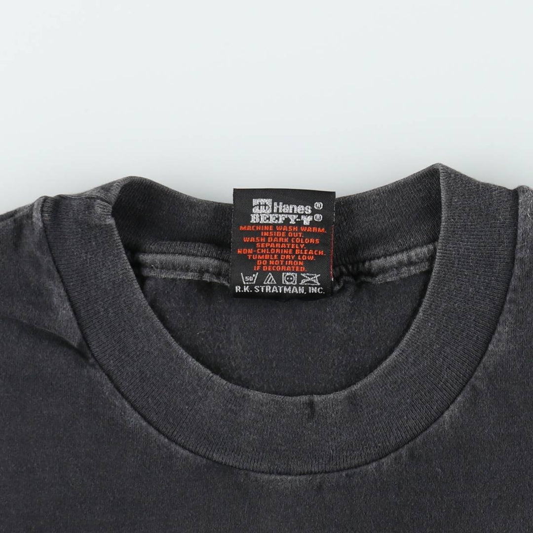 Harley-Davidson Motorcycle Bike T-shirt Made in USA Men's L size cotton black type Vintage Second Hand