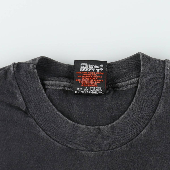 Harley-Davidson Motorcycle Bike T-shirt Made in USA Men's L size cotton black type Vintage Second Hand