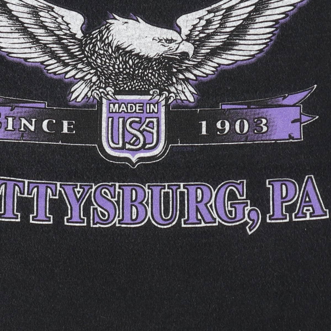 2000'S Harley-Davidson Eagle Pattern/Wolf Pattern Motorcycle T-Shirt, Made in USA, Men's Size M (approx.) cotton black type Vintage Second Hand