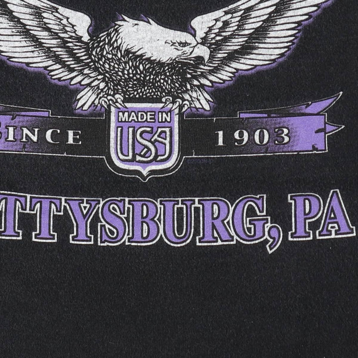 2000'S Harley-Davidson Eagle Pattern/Wolf Pattern Motorcycle T-Shirt, Made in USA, Men's Size M (approx.) cotton black type Vintage Second Hand
