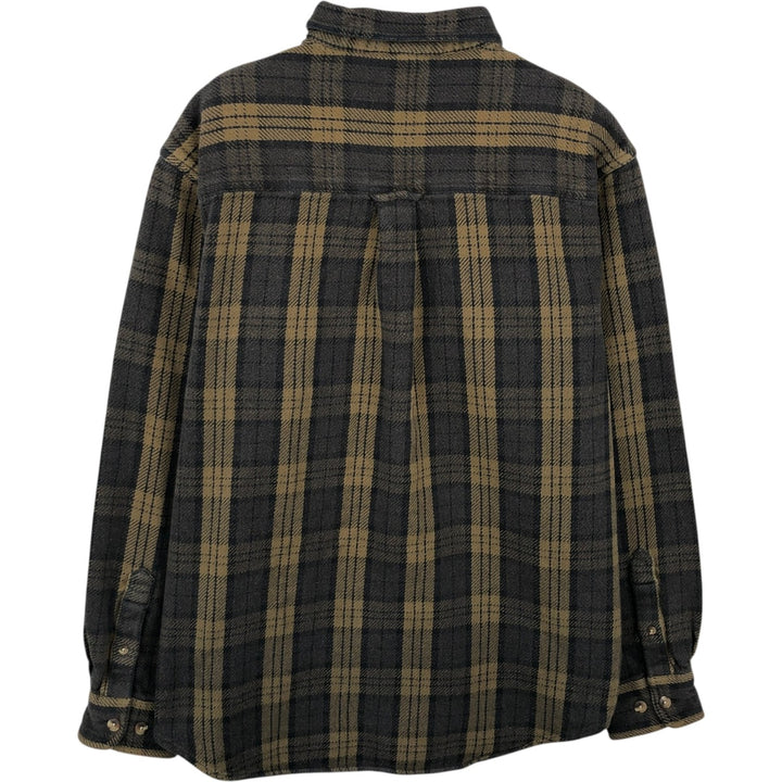 90'S GUIDE SERIES Long-Sleeve Flannel Check Shirt, Men's Size M (Equivalent), Vintage cotton Khaki type beige Vintage Second Hand