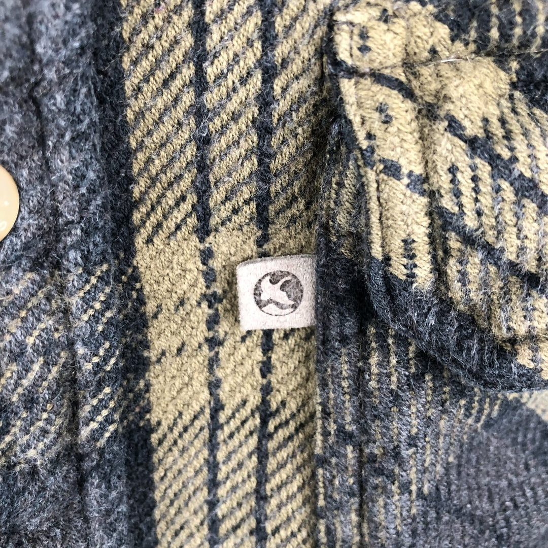 90'S GUIDE SERIES Long-Sleeve Flannel Check Shirt, Men's Size M (Equivalent), Vintage cotton Khaki type beige Vintage Second Hand