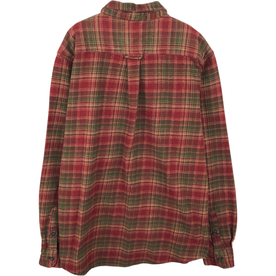 ORVIS Long Sleeve Flannel Check Shirt, Men's XL Size cotton Khaki type Vintage Second Hand