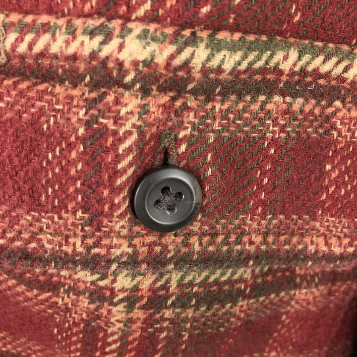ORVIS Long Sleeve Flannel Check Shirt, Men's XL Size cotton Khaki type Vintage Second Hand