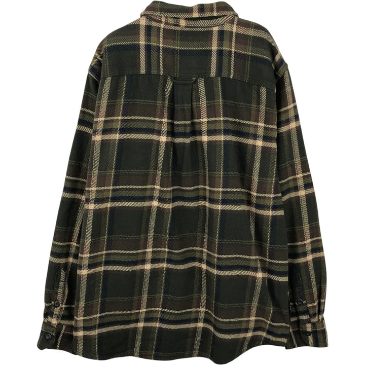 ORVIS Long Sleeve Heavy Flannel Check Shirt, Men's XL cotton green type Vintage Second Hand