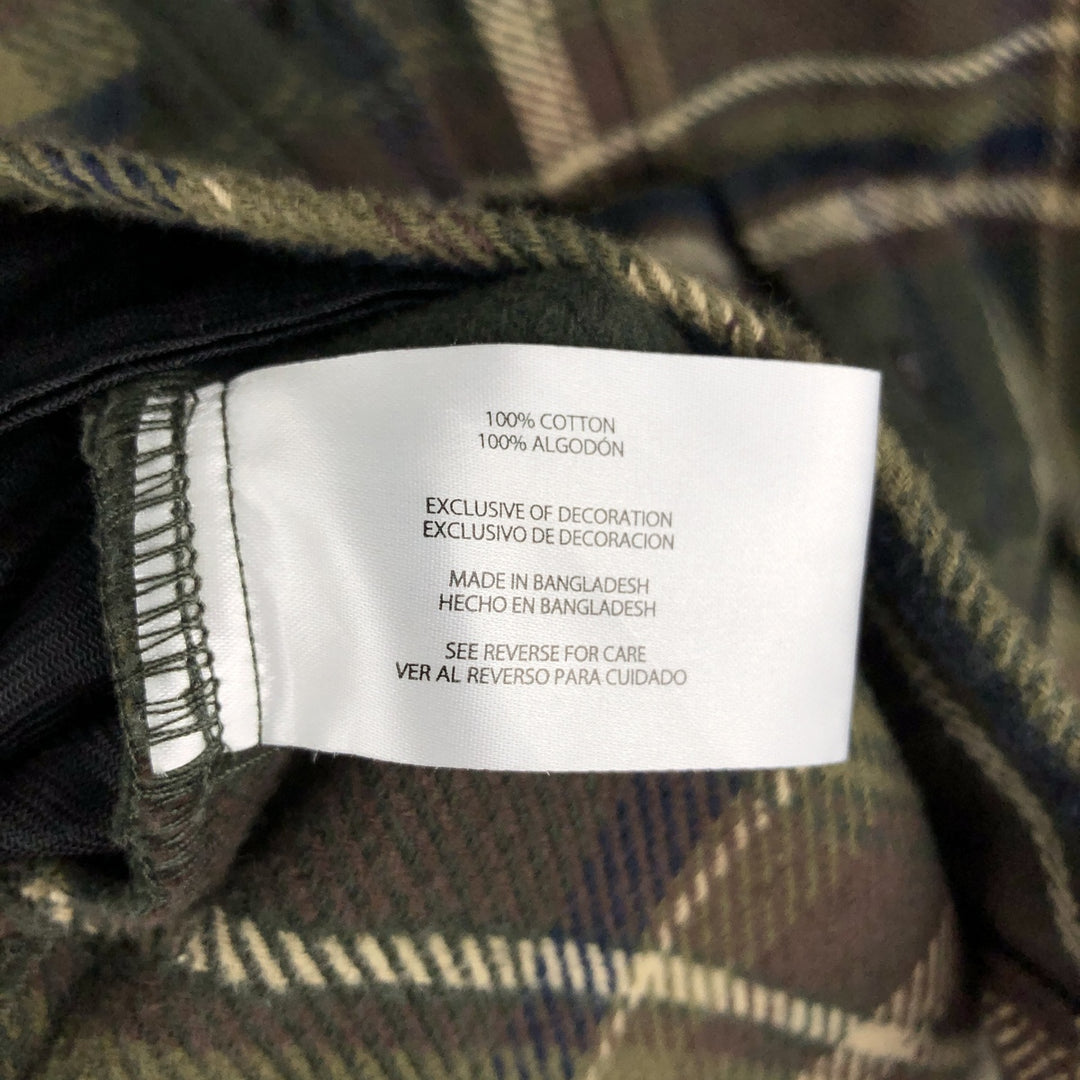 ORVIS Long Sleeve Heavy Flannel Check Shirt, Men's XL cotton green type Vintage Second Hand