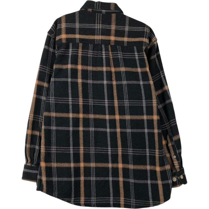 MOOSE CREEK Long-Sleeve Heavy Flannel Check Shirt, Men's Size M (Equivalent) cotton black type Vintage Second Hand