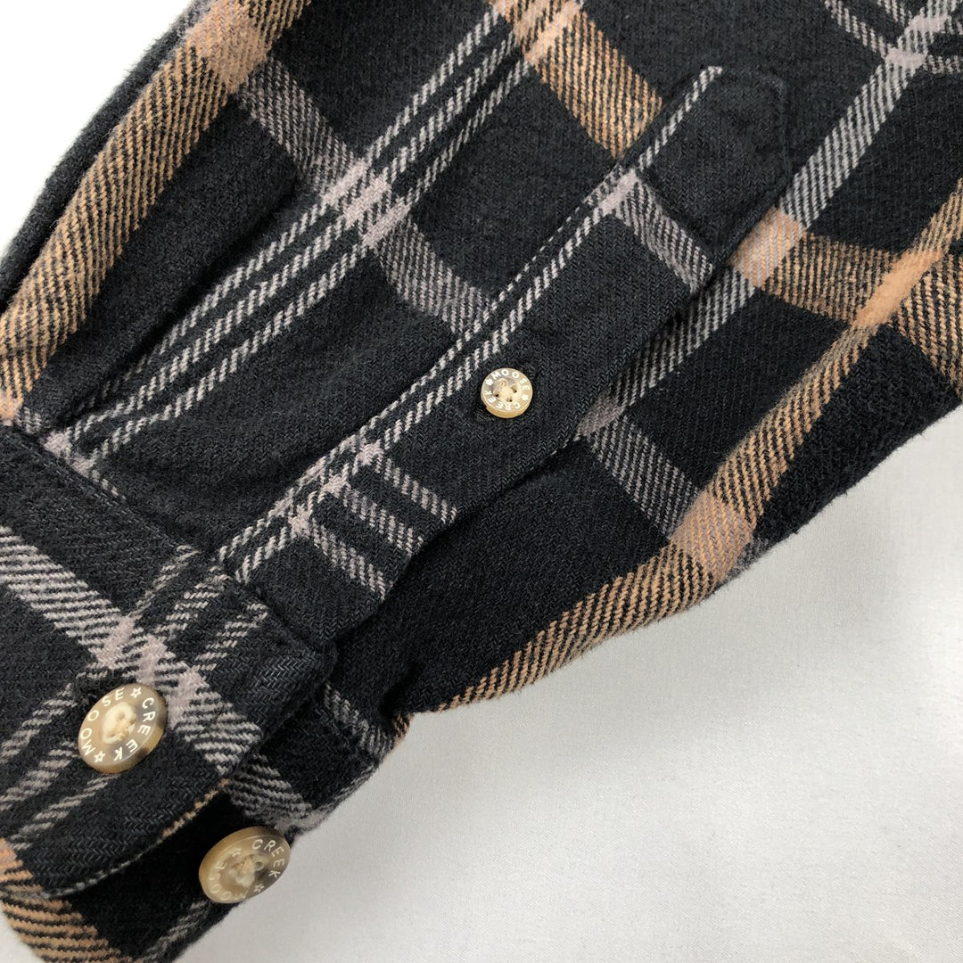MOOSE CREEK Long-Sleeve Heavy Flannel Check Shirt, Men's Size M (Equivalent) cotton black type Vintage Second Hand