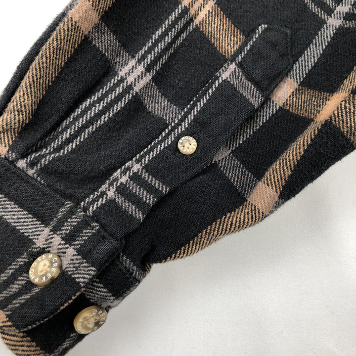 MOOSE CREEK Long-Sleeve Heavy Flannel Check Shirt, Men's Size M (Equivalent) cotton black type Vintage Second Hand
