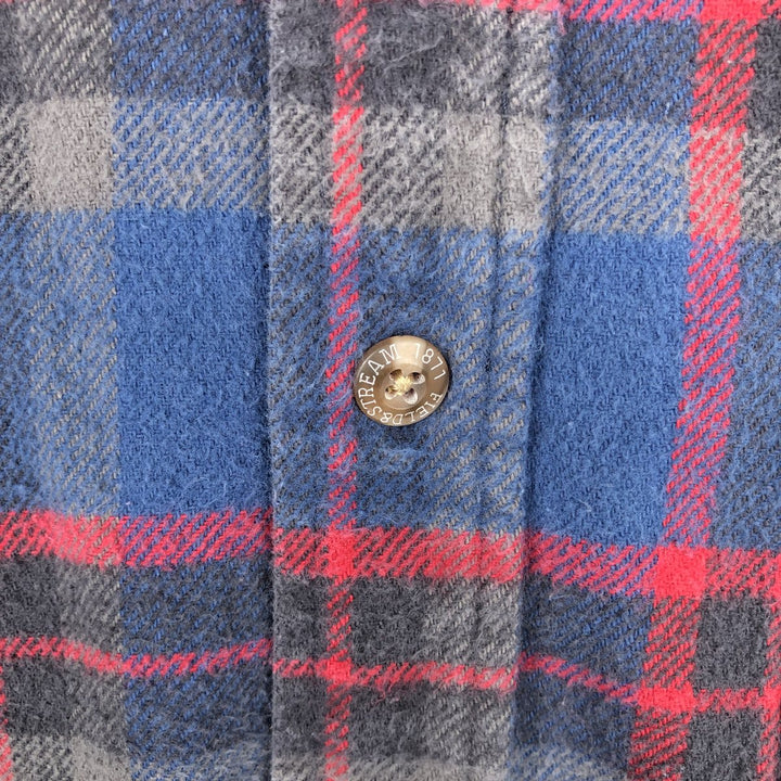 FIELD&STREAM Long-Sleeve Heavy Flannel Check Shirt, Men's Size L (approx.) cotton blue type Vintage Second Hand