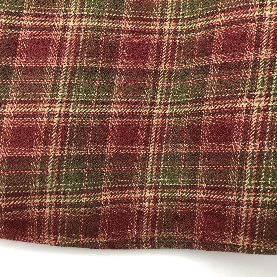 ORVIS Long-Sleeve Heavy Flannel Check Shirt, Men's XXL Equivalent, Long Sleeve cotton red type Vintage Second Hand