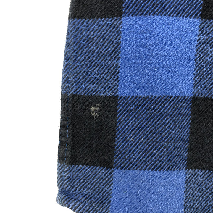 Field & Stream Buffalo Check Long Sleeve Heavy Flannel Check Shirt, Men's Size XL cotton blue type Vintage Second Hand