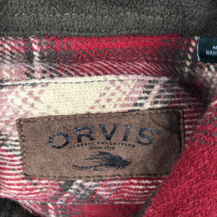 2000'S Orvis Ombre Check Long Sleeve Flannel Check Shirt, Men's Size L cotton red type Vintage Second Hand