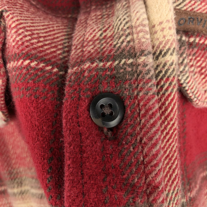 2000'S Orvis Ombre Check Long Sleeve Flannel Check Shirt, Men's Size L cotton red type Vintage Second Hand