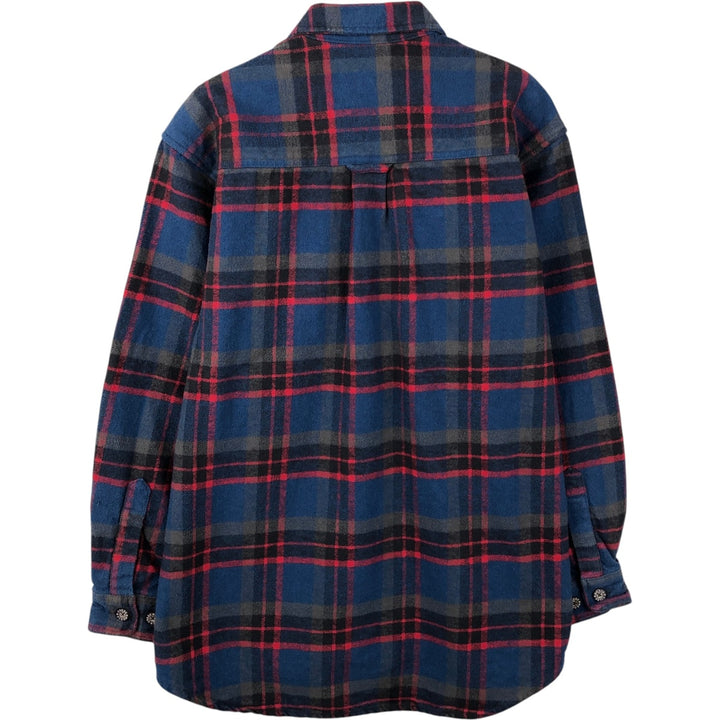 MOOSE CREEK Long Sleeve Flannel Check Shirt, Men's Size M cotton navy blue type Vintage Second Hand