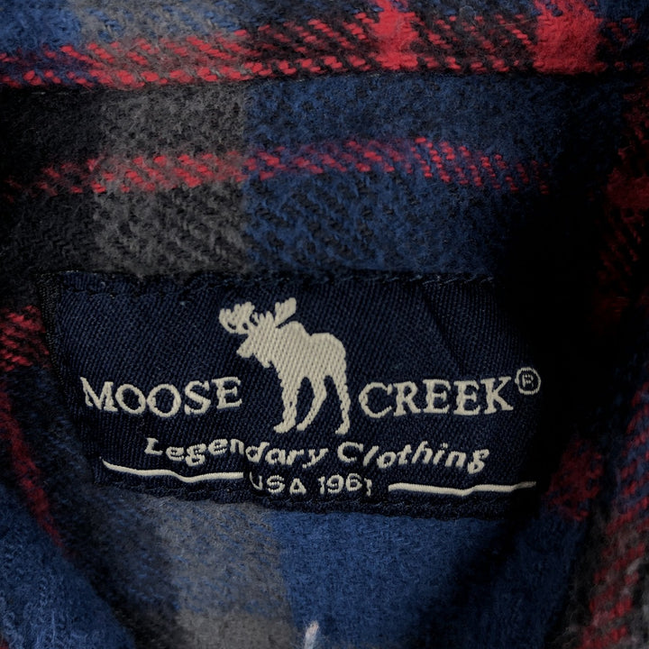 MOOSE CREEK Long Sleeve Flannel Check Shirt, Men's Size M cotton navy blue type Vintage Second Hand