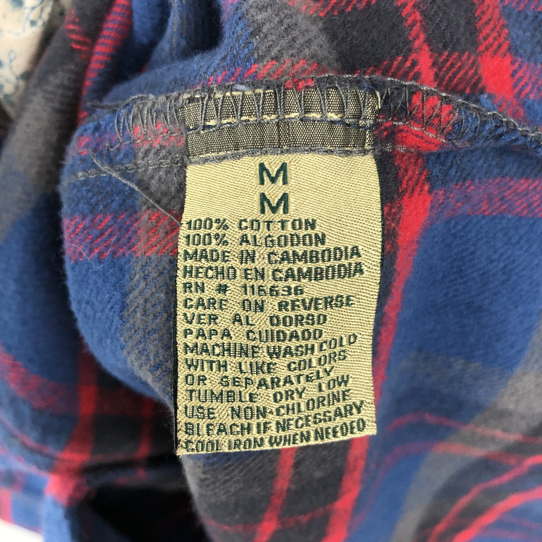 MOOSE CREEK Long Sleeve Flannel Check Shirt, Men's Size M cotton navy blue type Vintage Second Hand