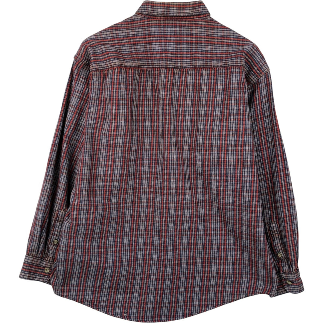 Club Room Long-Sleeve Flannel Check Shirt, Men's Size M (approx.) cotton navy blue type Vintage Second Hand