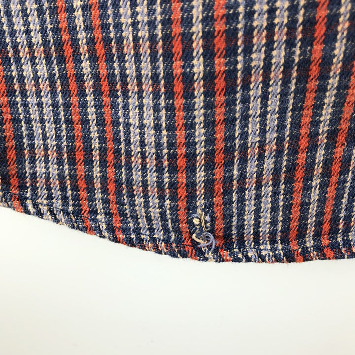 Club Room Long-Sleeve Flannel Check Shirt, Men's Size M (approx.) cotton navy blue type Vintage Second Hand