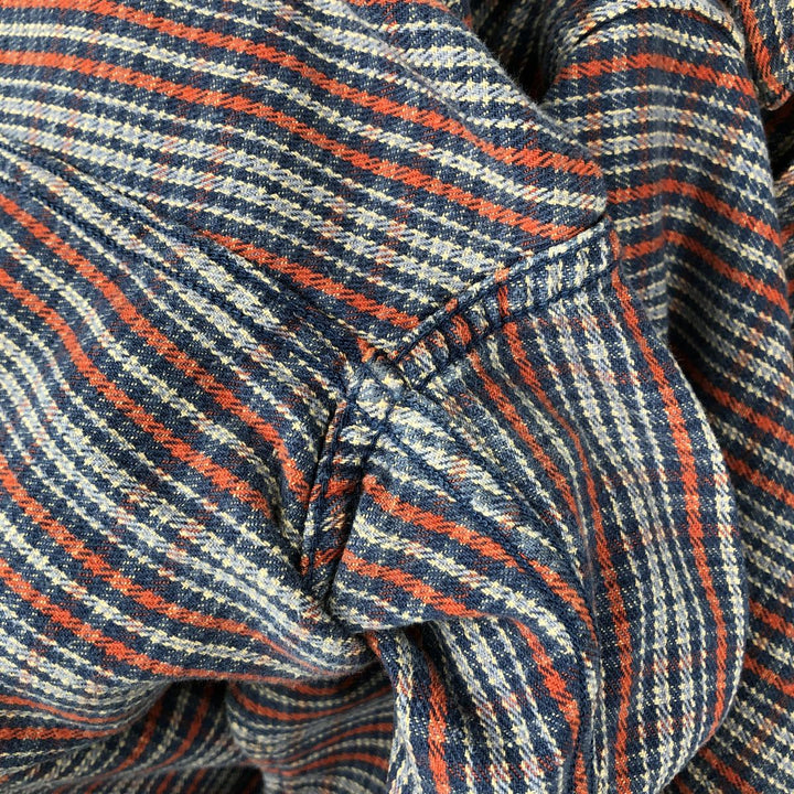Club Room Long-Sleeve Flannel Check Shirt, Men's Size M (approx.) cotton navy blue type Vintage Second Hand