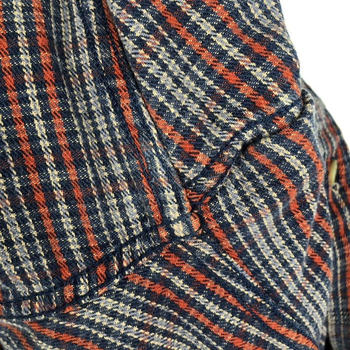 Club Room Long-Sleeve Flannel Check Shirt, Men's Size M (approx.) cotton navy blue type Vintage Second Hand