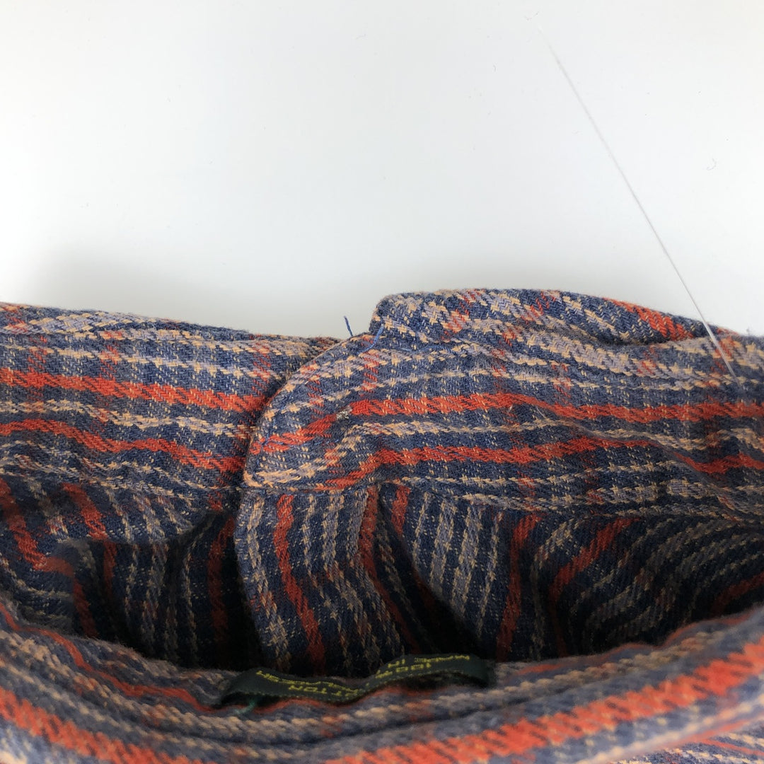 Club Room Long-Sleeve Flannel Check Shirt, Men's Size M (approx.) cotton navy blue type Vintage Second Hand