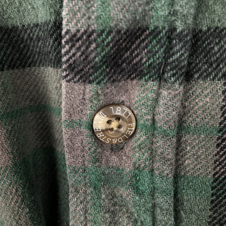 FIELD&STREAM Long-Sleeve Heavy Flannel Check Shirt, Men's Size XL (approx.) cotton green type Vintage Second Hand
