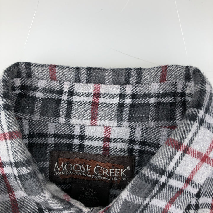 MOOSE CREEK Long Sleeve Flannel Check Shirt, Men's Size XL cotton gray type Vintage Second Hand
