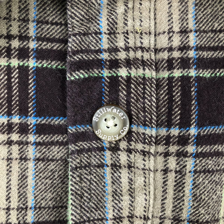 Stillwater Supply Co. Long-Sleeve Flannel Check Shirt, Men's Size L (approx.) cotton brown type Vintage Second Hand