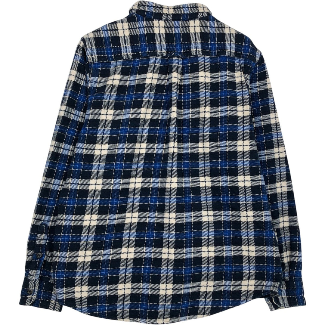 ORVIS Long Sleeve Flannel Check Shirt, Men's Size L cotton navy blue type Vintage Second Hand