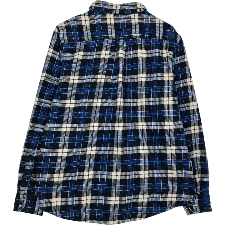 ORVIS Long Sleeve Flannel Check Shirt, Men's Size L cotton navy blue type Vintage Second Hand