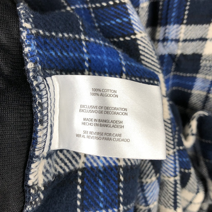 ORVIS Long Sleeve Flannel Check Shirt, Men's Size L cotton navy blue type Vintage Second Hand