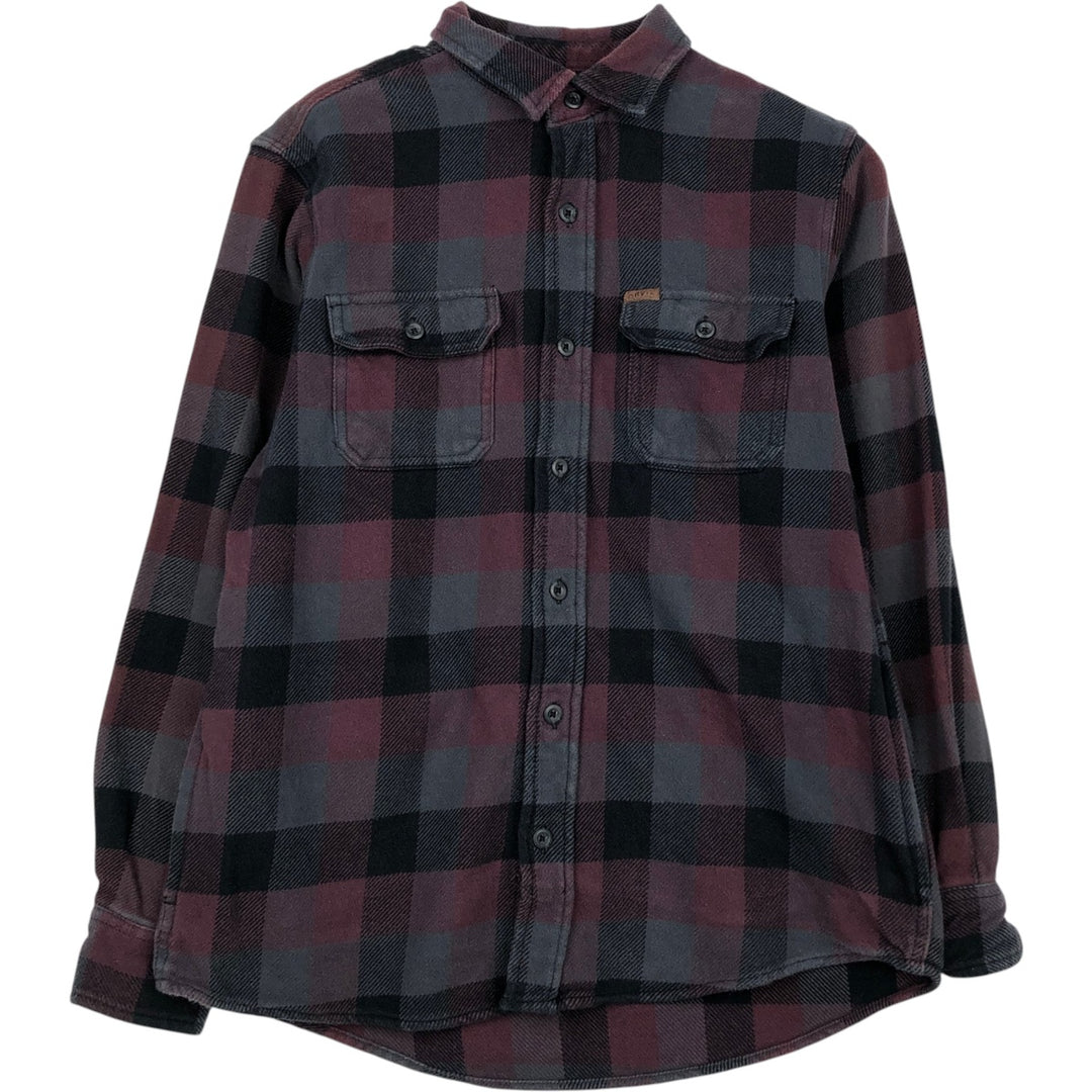 ORVIS Long Sleeve Flannel Check Shirt, Men's Size M cotton Charcoal Vintage Second Hand