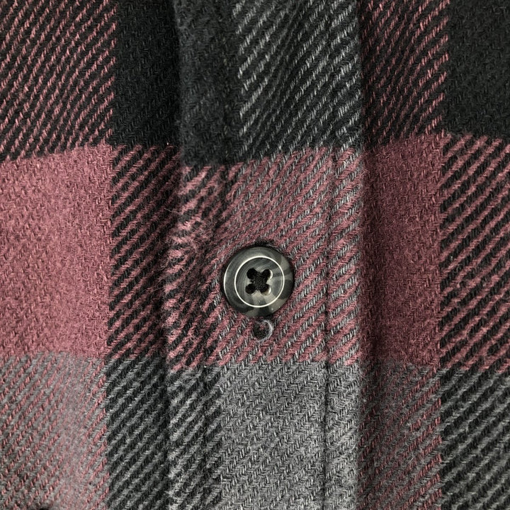ORVIS Long Sleeve Flannel Check Shirt, Men's Size M cotton Charcoal Vintage Second Hand