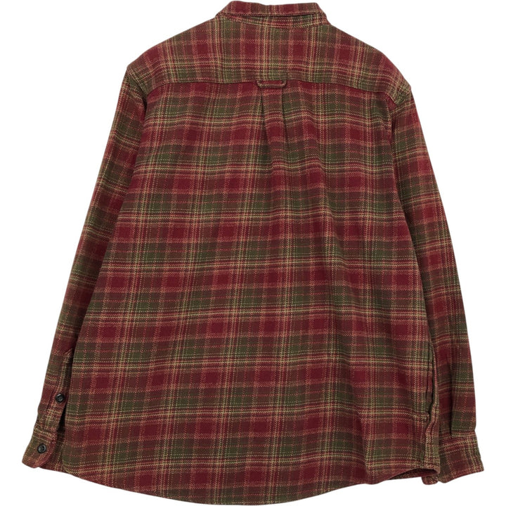 ORVIS Long Sleeve Flannel Check Shirt, Men's XL Size cotton red type Vintage Second Hand