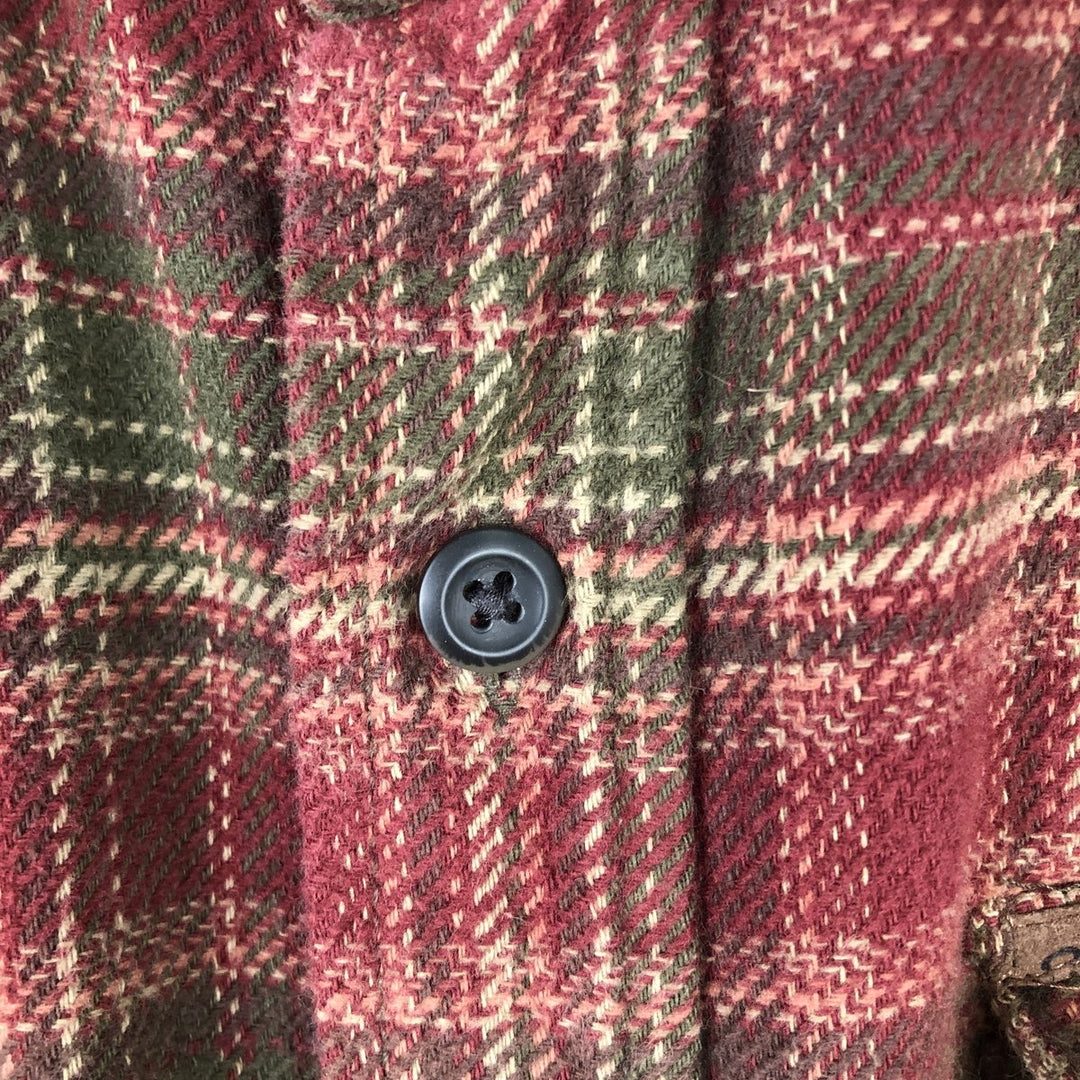 ORVIS Long Sleeve Flannel Check Shirt, Men's XL Size cotton red type Vintage Second Hand