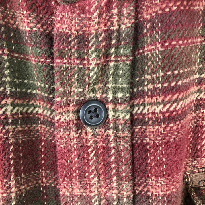 ORVIS Long Sleeve Flannel Check Shirt, Men's XL Size cotton red type Vintage Second Hand