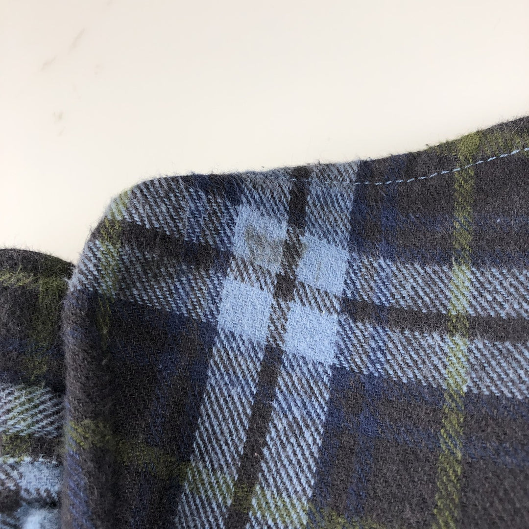 Moose Creek Long-Sleeve Heavy Flannel Check Shirt, Men's Size XL (approx.) cotton blue type Vintage Second Hand