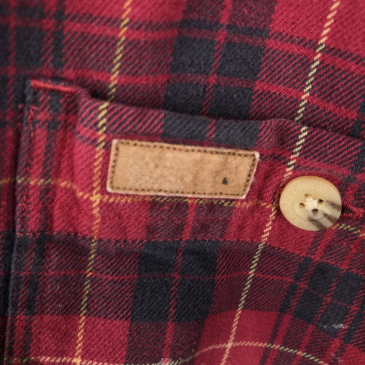 Carhartt long-sleeved button-down flannel check shirt, men's size L cotton red type Vintage Second Hand