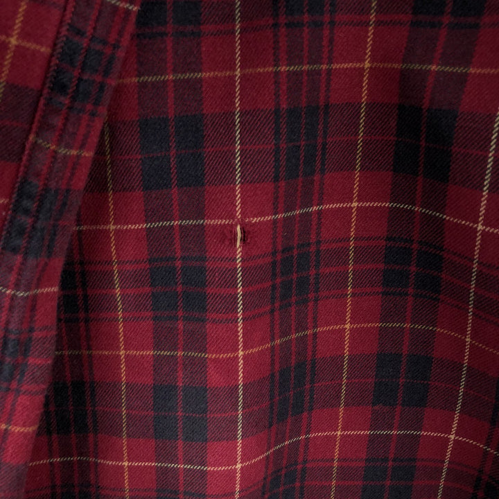 Carhartt long-sleeved button-down flannel check shirt, men's size L cotton red type Vintage Second Hand