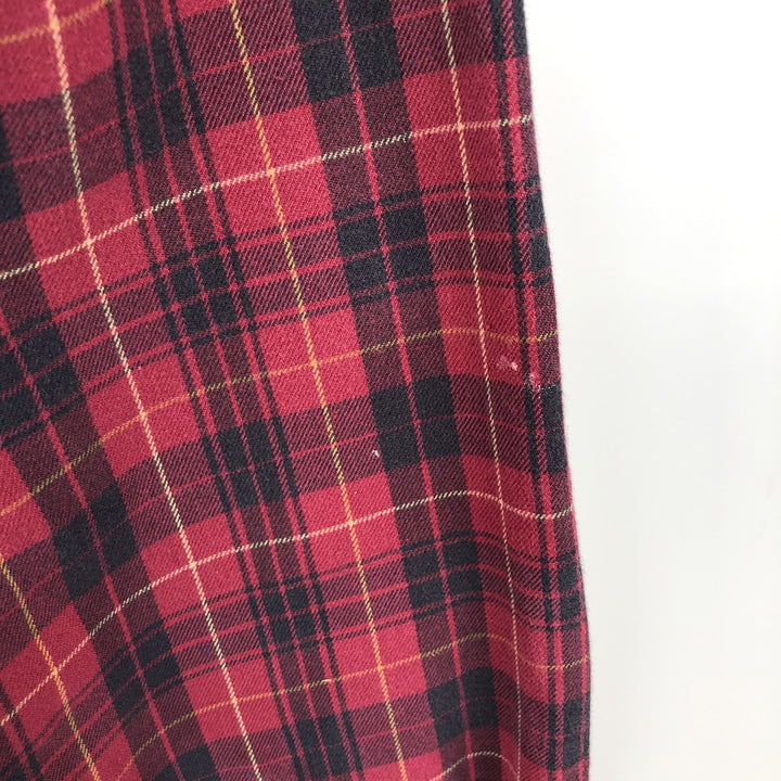 Carhartt long-sleeved button-down flannel check shirt, men's size L cotton red type Vintage Second Hand