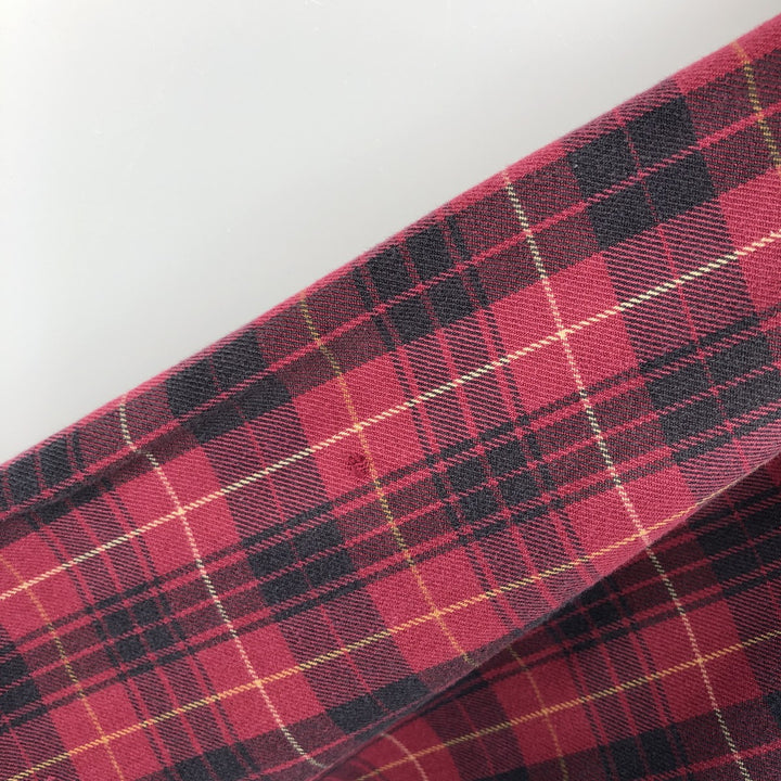 Carhartt long-sleeved button-down flannel check shirt, men's size L cotton red type Vintage Second Hand
