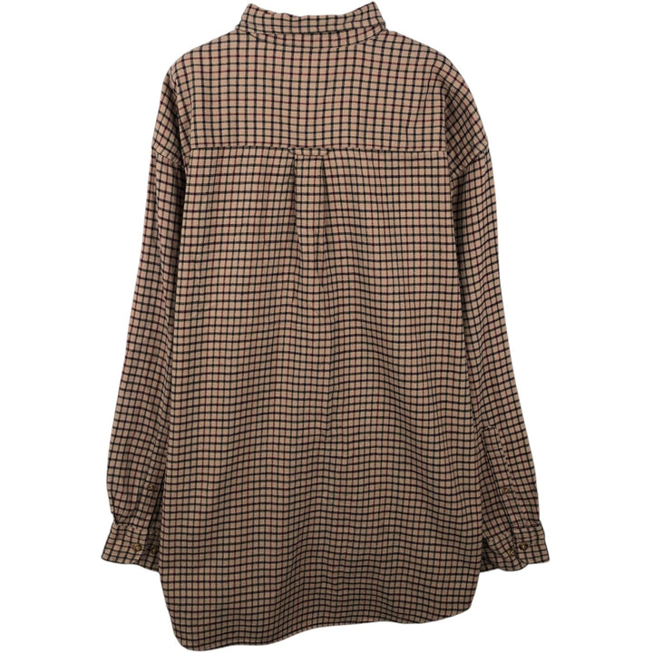 Pendleton PENDLETON Long-Sleeve Button-Down Light Flannel Check Shirt, Men's Size L (approx.) cotton Beige type Vintage Second Hand
