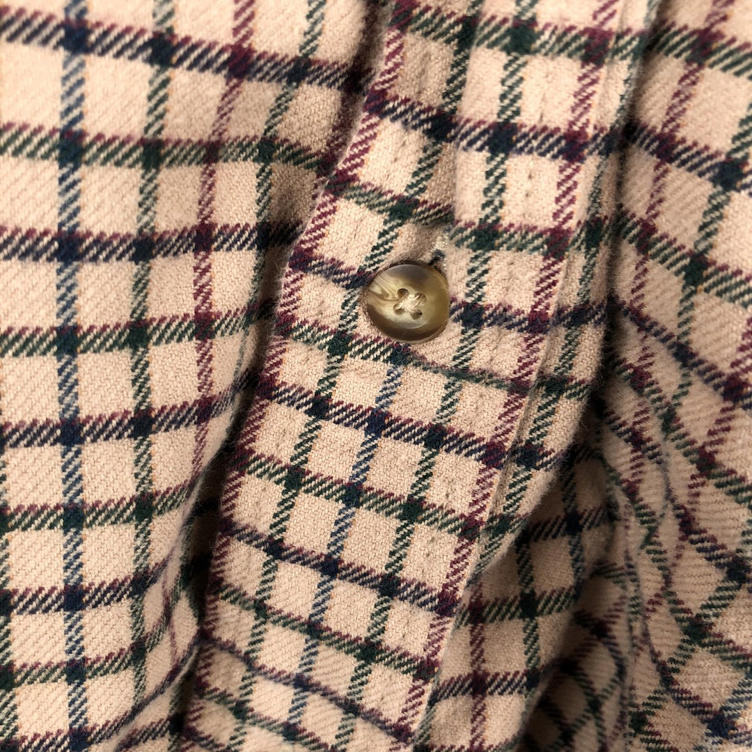 Pendleton PENDLETON Long-Sleeve Button-Down Light Flannel Check Shirt, Men's Size L (approx.) cotton Beige type Vintage Second Hand